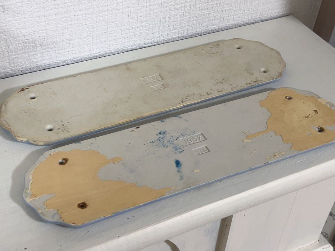 陶器製バラ柄ドアプレート＊アンティーク