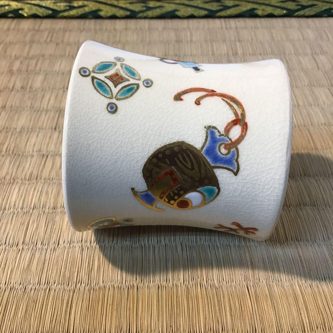 茶道具　蓋置　仁清写宝尽し　花蝶窯　石雲造(手塚　充) 共箱　栞　S249FO