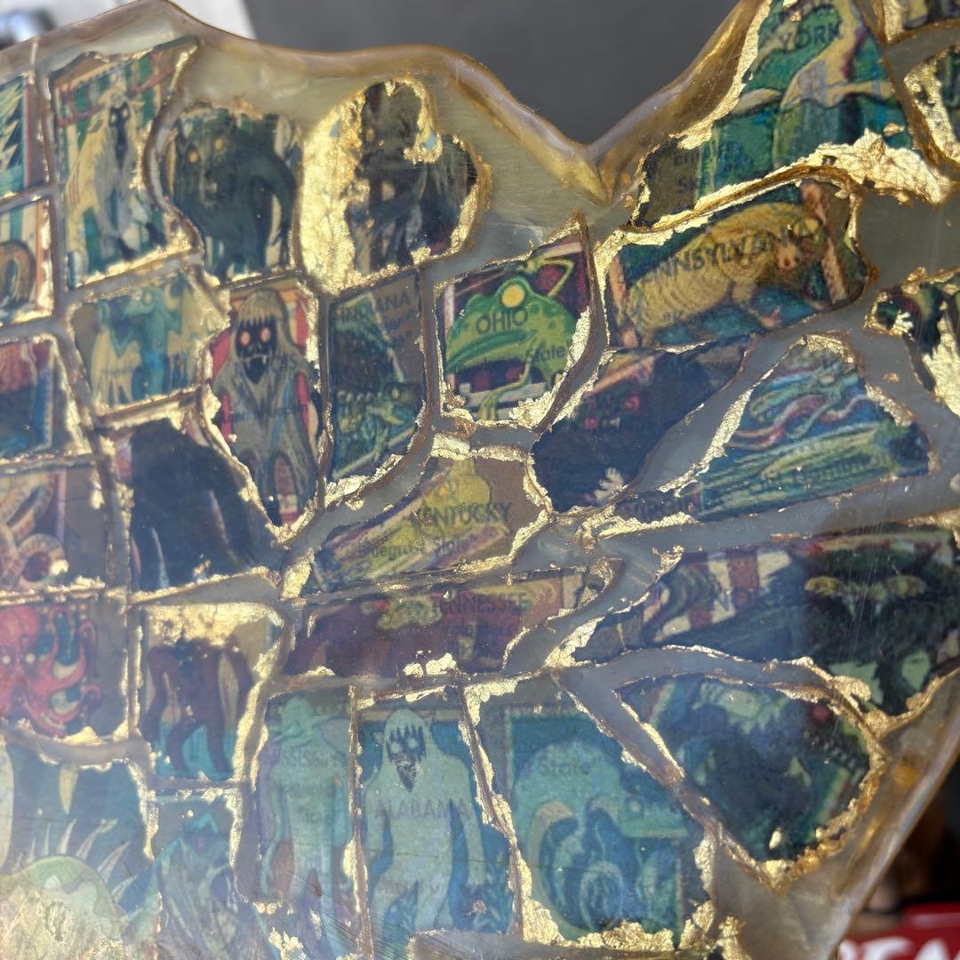 【1950s60s USA vintage】アメリカ 地図 州 アート オブジェ