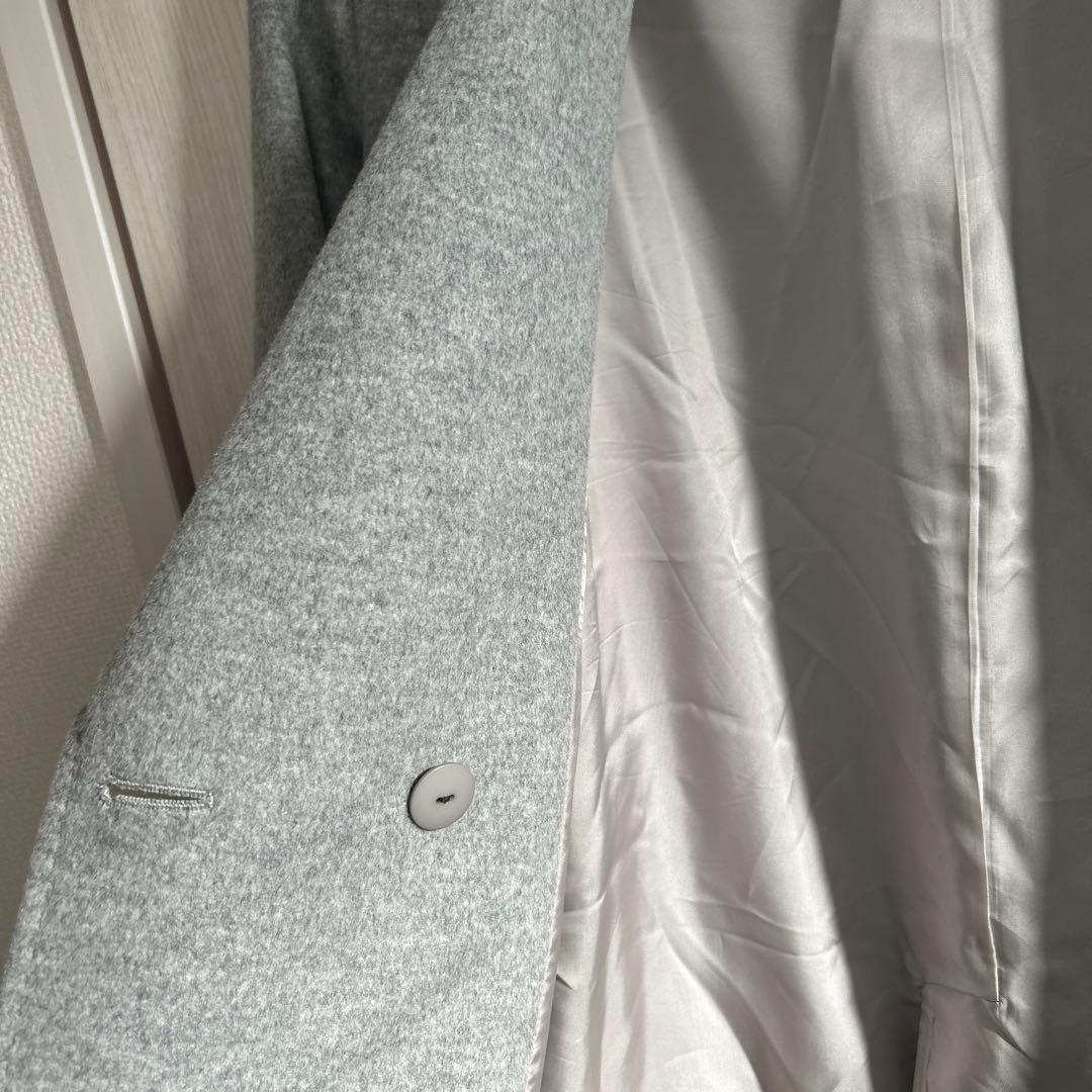 23区　ウールアンゴラビーバーチェスターコートライトグレー　38