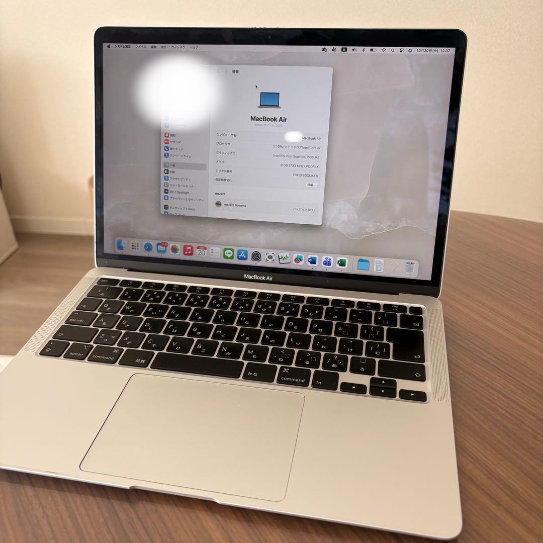 MacBook本体 Macbookair 13-inch 2020 8GB/512GB corei5