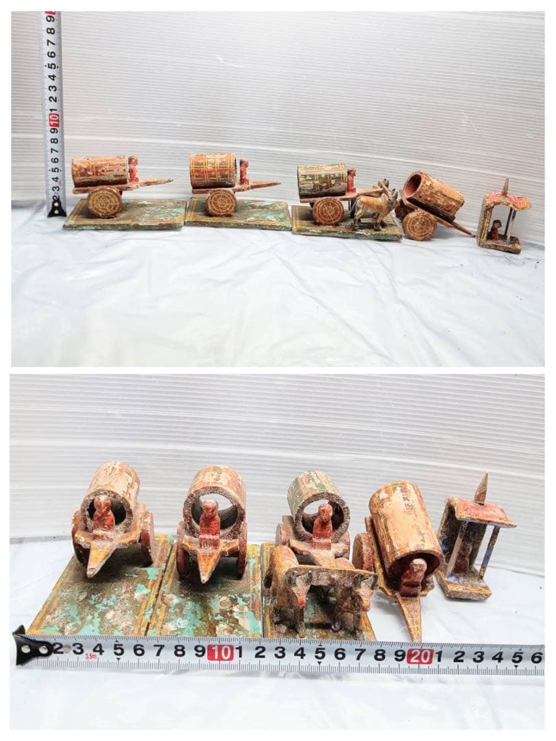 木製 郷土玩具 像と人形のセット インテリア 雑貨 アンティーク 骨董