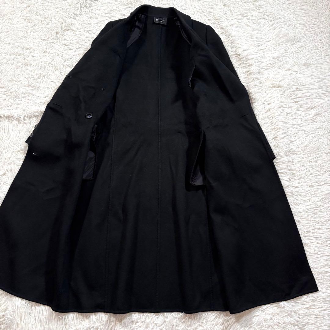 美品✨アクリス　カシミヤ100% リバー チェスター コート ダブル　ブラック
