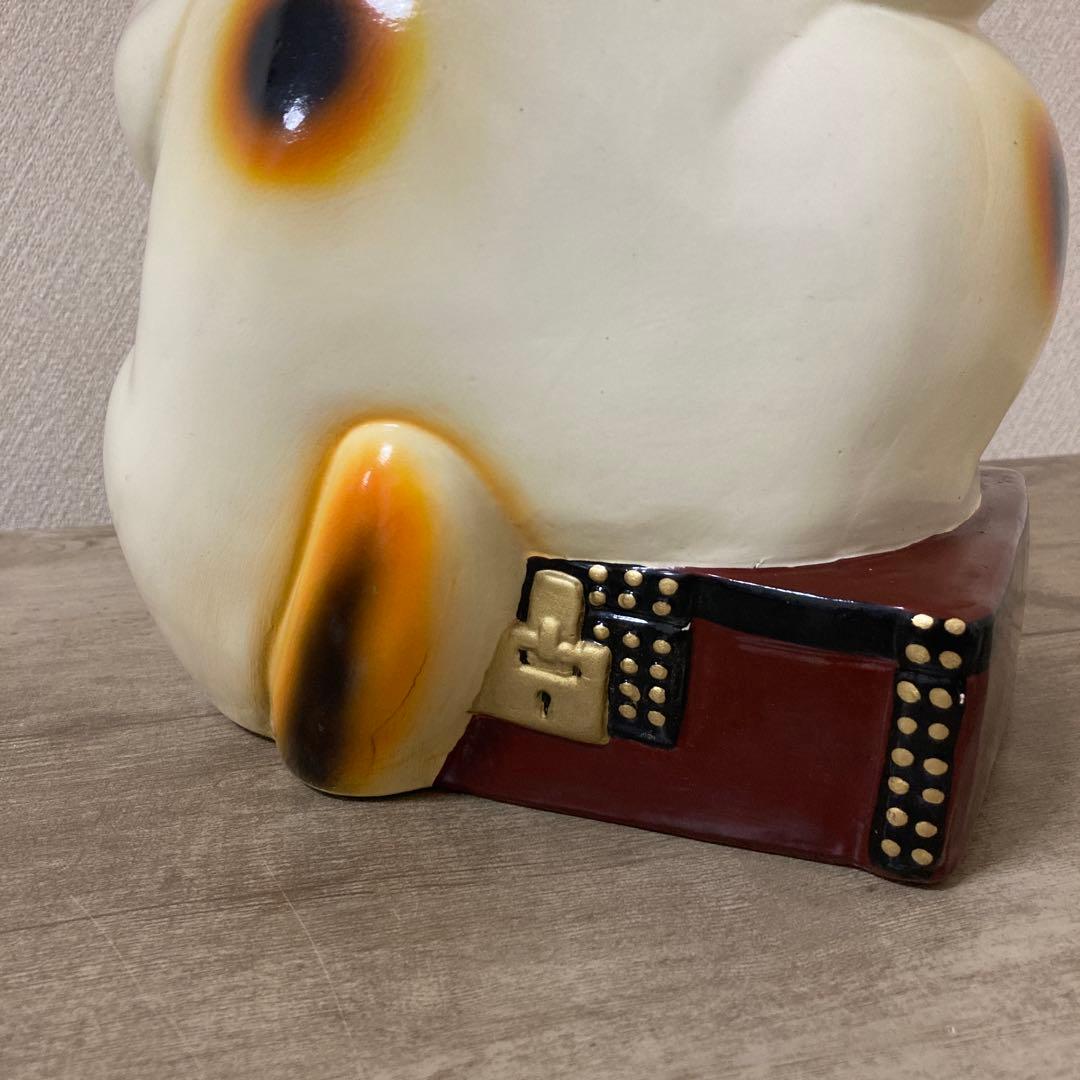 レトロ招き猫　招福置物　貯金箱　千万両〈検 常滑焼　海外向けデザイン　ビンテージ