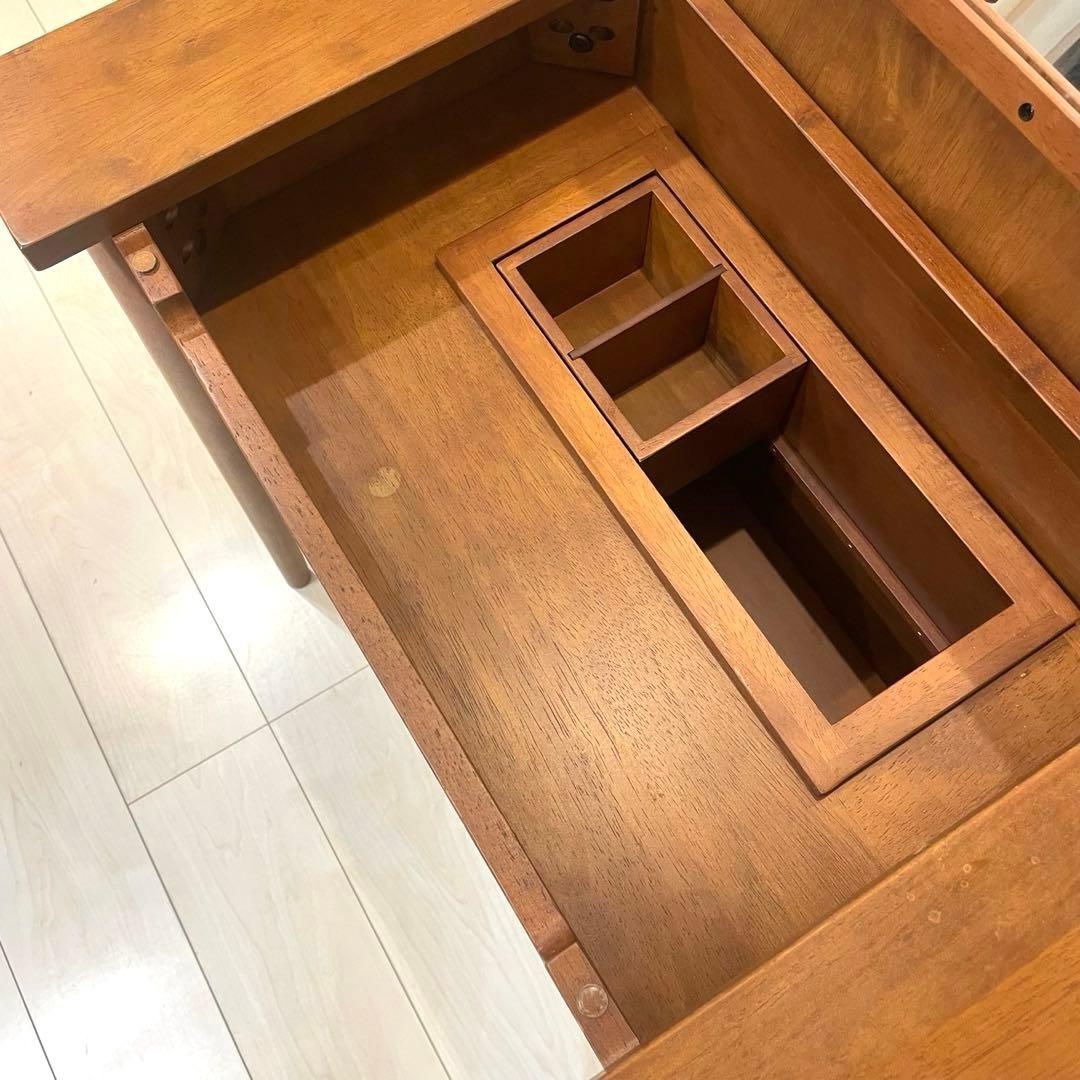 【市場】木製ドレッサー 鏡台 鏡付き コンパクト収納 天然木 北欧風