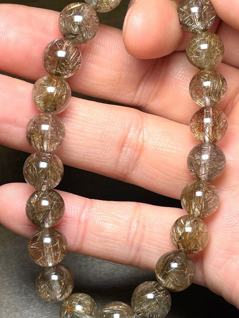 【新入荷高品質】シルバールチルクォーツブレス9㎜（新品未使用）ハイグレード