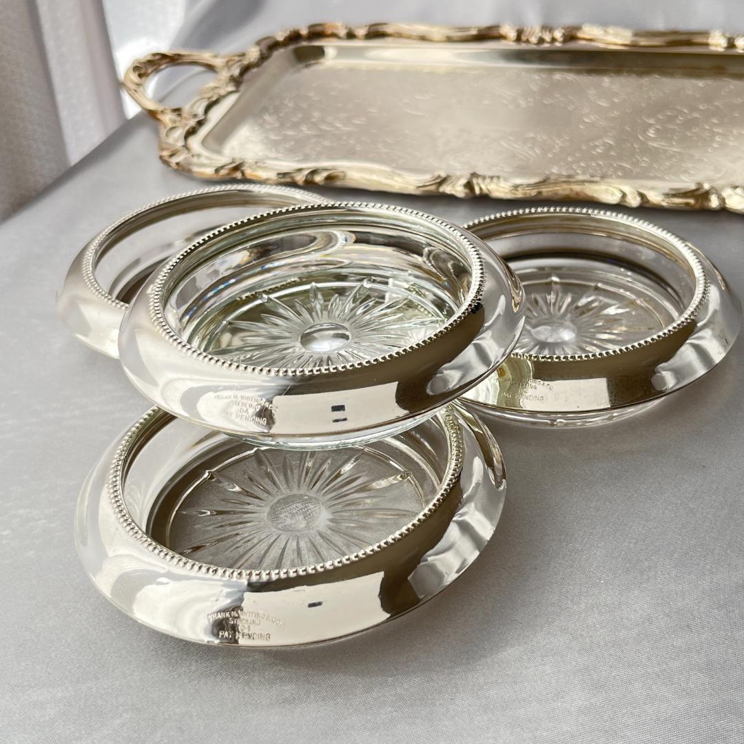 【Frank M. Whiting】 パール グラスコースター【純銀/ガラス】