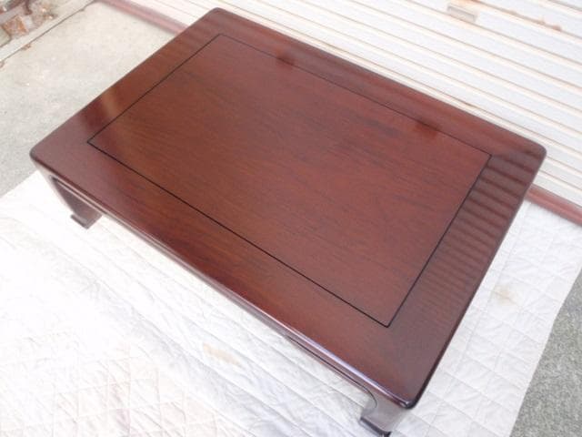 特価！新品♪4尺(120巾) 花梨無垢 一重ヌキ入り 高級座卓 座敷机ちゃぶ台