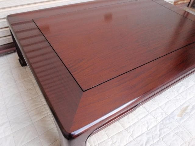 特価！新品♪4尺(120巾) 花梨無垢 一重ヌキ入り 高級座卓 座敷机ちゃぶ台