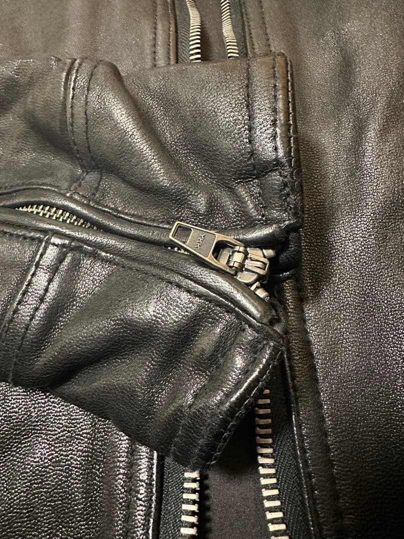 ジャックローズ ヴィンテージ 加工 ライダース ブラック レザー 山羊革