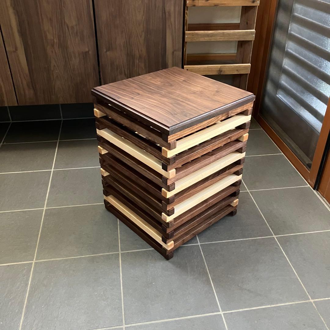 マッキー様用　サイドテーブル　フロアランプ　ウォールナット　無垢材　ハンドメイド