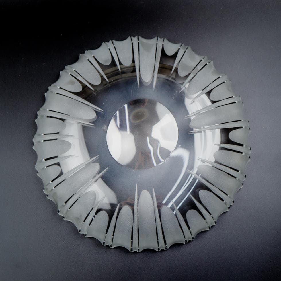 岩田藤七 手吹き サンドブラスト ストライプ 大鉢 30cm