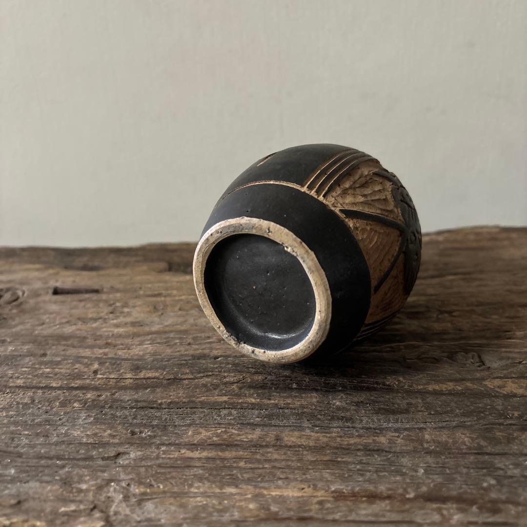 琉球　古典焼　小壺　③壺屋焼　やちむん　古民芸　アンティーク　骨董品　検:李朝.