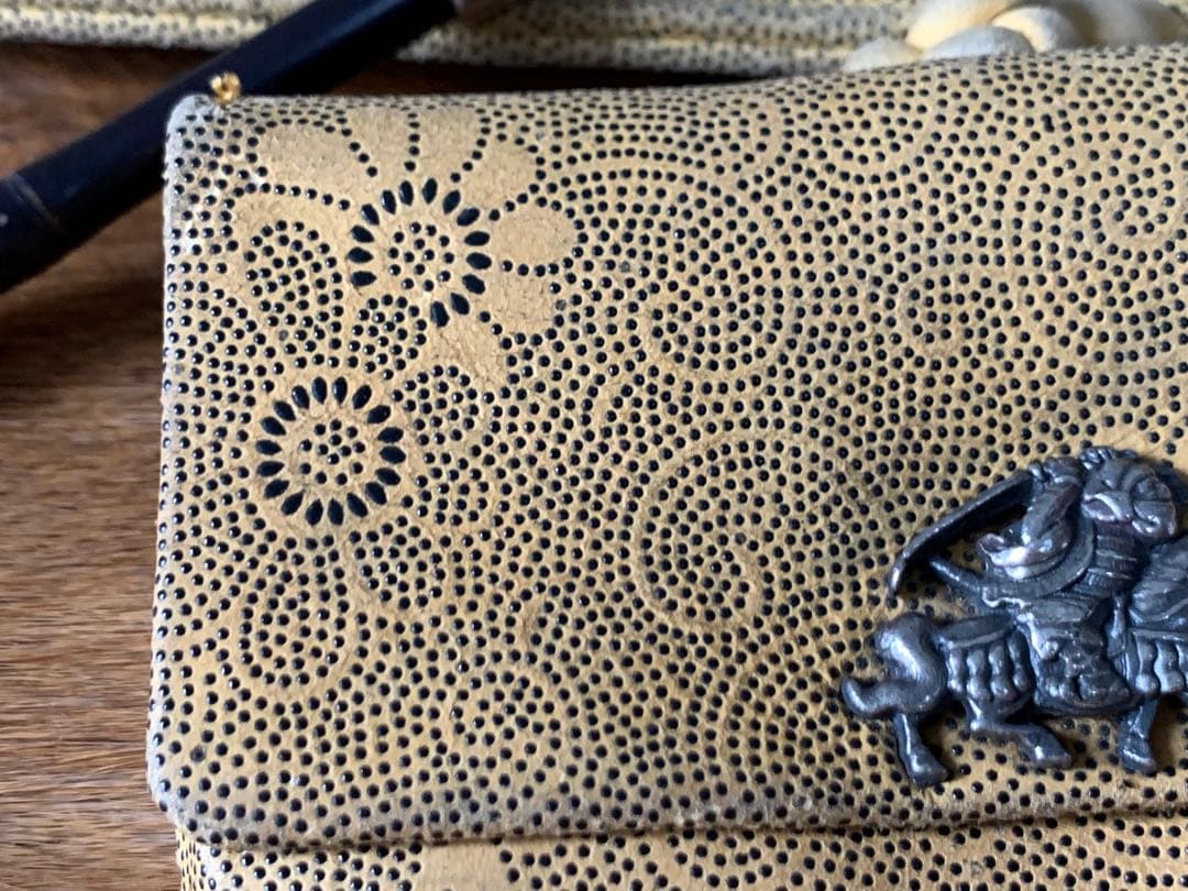 【提物・根付・印籠】煙草入れ＆キセル入れ かます 骨董 喫煙具 煙管 鹿皮