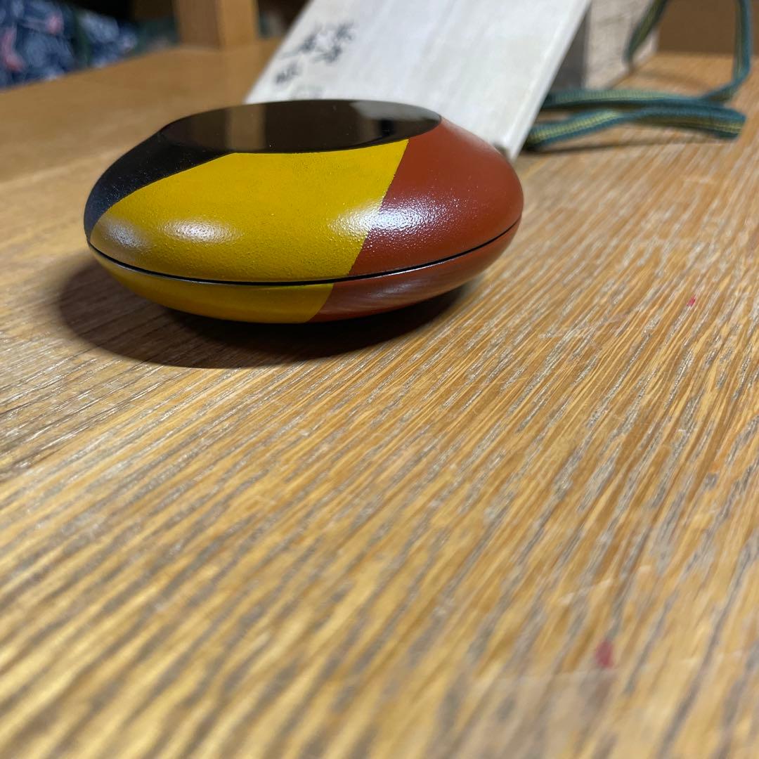 塗師　山下甫斎　独楽香合　共箱