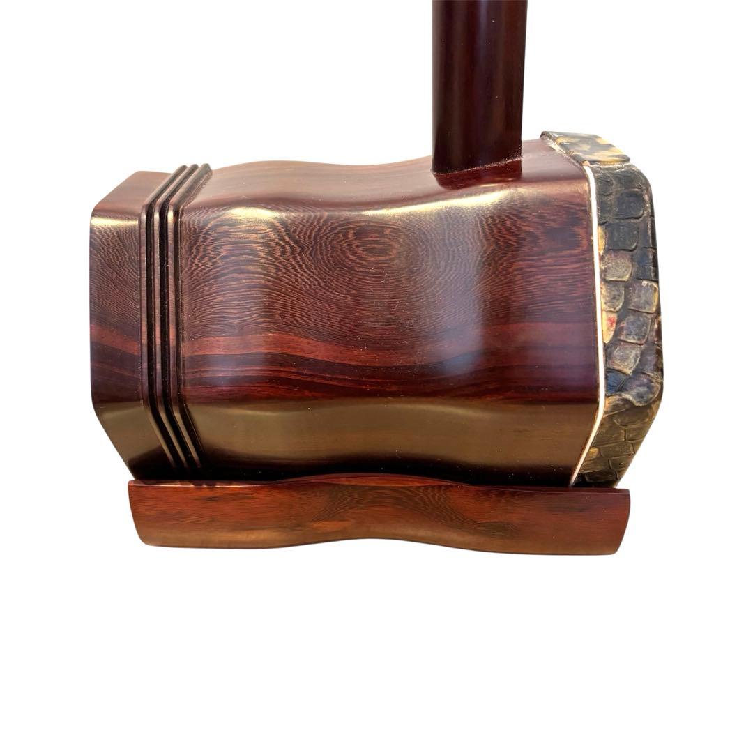 二胡　紫檀精品　錦蛇皮　古月琴坊　専用ケース　交換弦付き