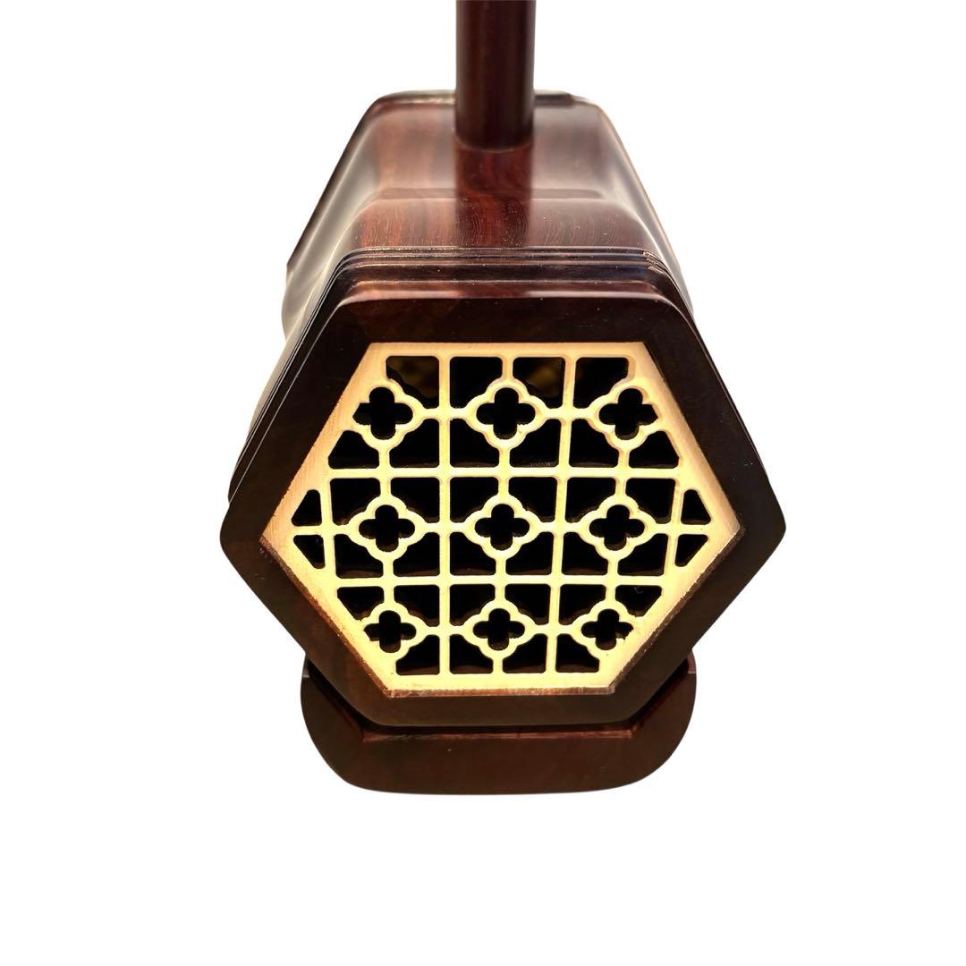 二胡　紫檀精品　錦蛇皮　古月琴坊　専用ケース　交換弦付き