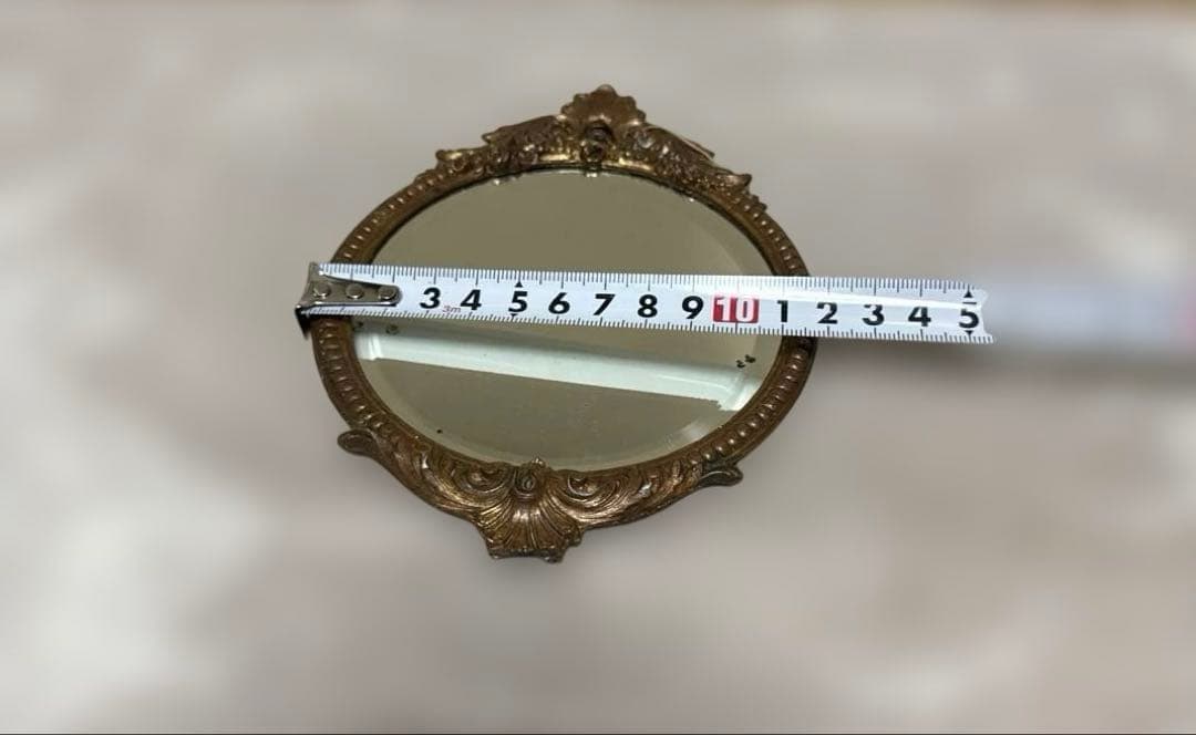 フランス　アンティーク ヴィンテージ　鏡　花柄鏡　アンティークミラー　小物ミラー