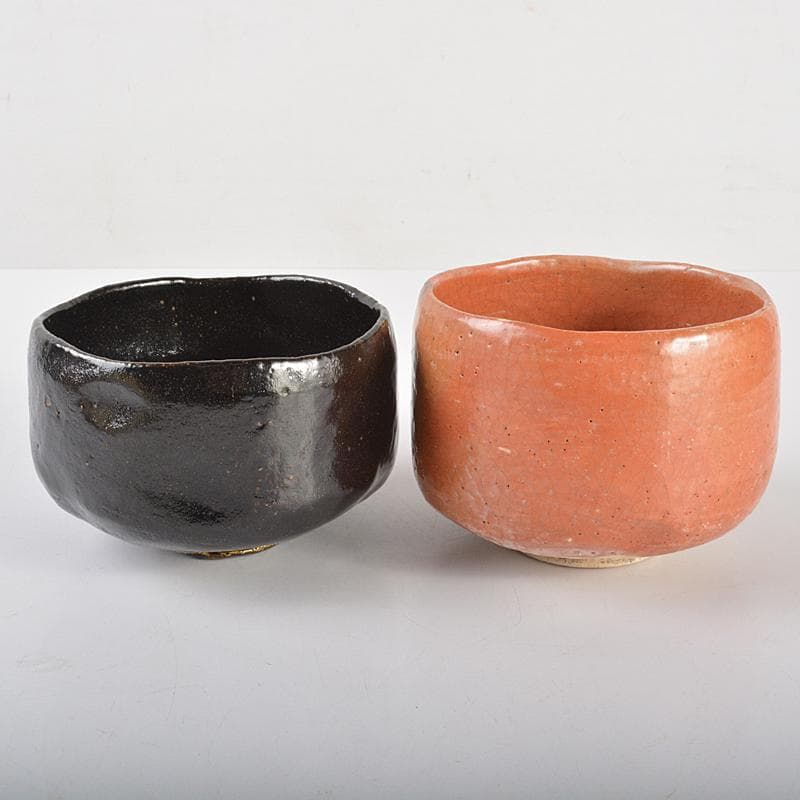 茶道具　楽吉左衛門　長入作　赤黒楽茶碗　書付旦入識箱　M　R7076