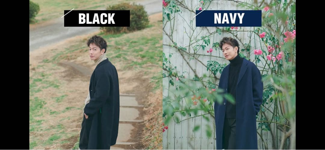 【試着のみ美品】佐藤健　ABYTS ウール リバー チェスターコート ネイビー