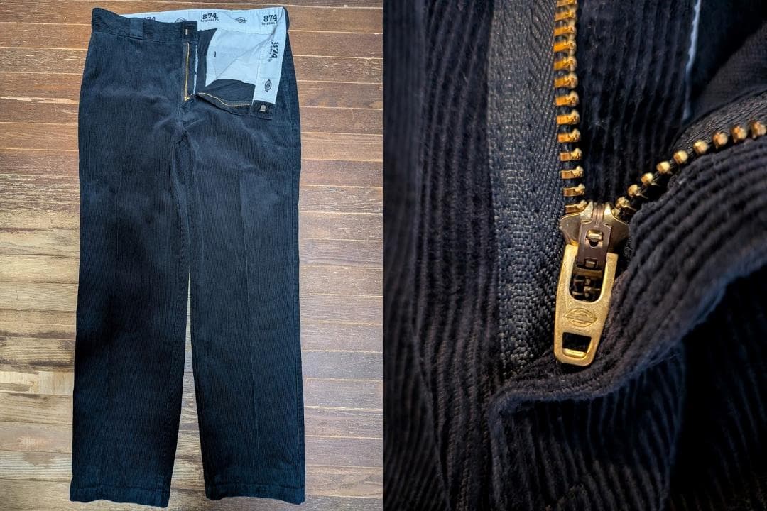 美品Dickiesコーデュロイ874ワークパンツ黒W36フリスコBENDAVIS