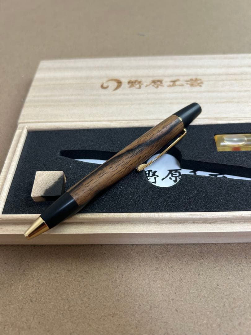 野原工芸 特上黒柿 ボールペン ロータリータイプ