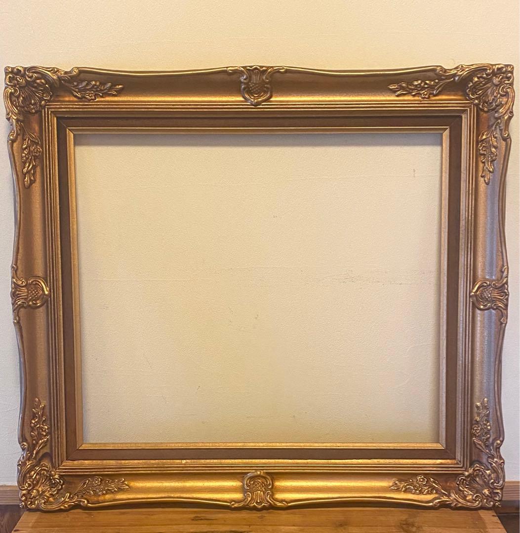 697 木製フレーム　アンティーク額縁　ゴールドフレーム 金フレーム　木製