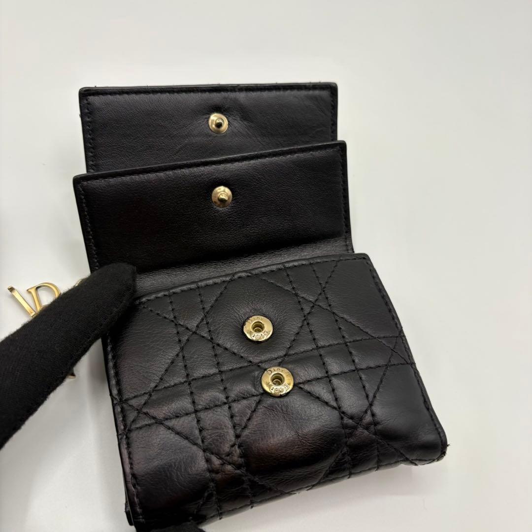 DIOR☆レディ ディオール☆ラムスキン☆ロータスウォレット☆カナージュ☆財布