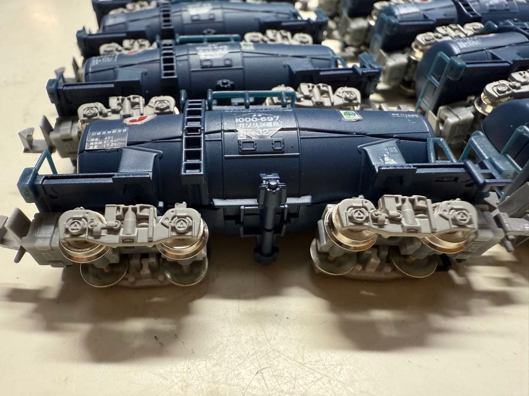 Bトレ　タキ1000 ブルー10両セット（走行台車Fに交換）