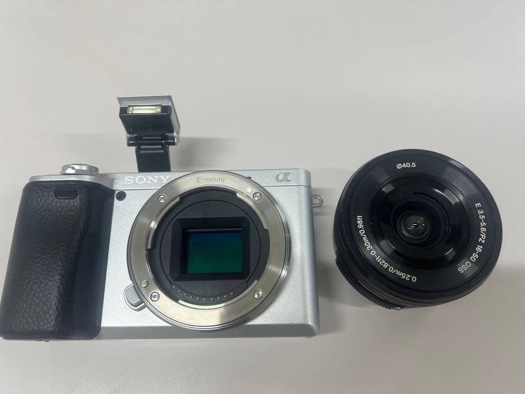 SONYα6400シルバーボディ+16-50mmレンズキット美品➕メモリーカード