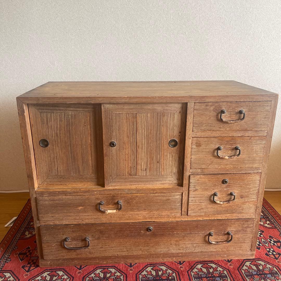 m*a様 昭和レトロ 古道具　水屋箪笥 引き戸付き 収納箪笥 小引き出し　アンテ