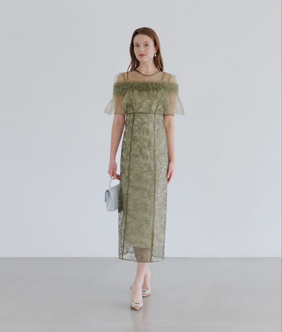 あ*さ様 Leja 3WAY フラワーチュールアシンメトリーIラインワンピースド