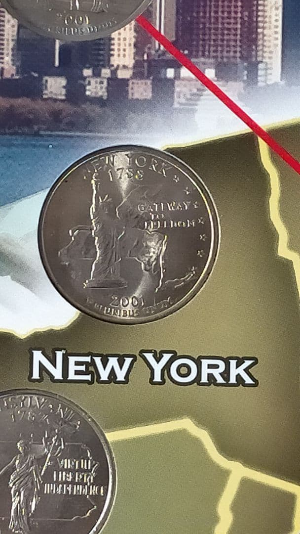 ☆。アメリカ25セントクォーター50州記念アルバム(56枚在中)。