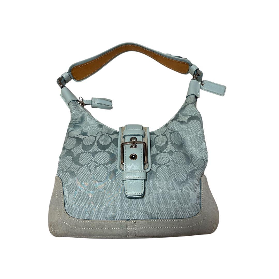 バッグ COACH SOHO signature shoulder bag blue
