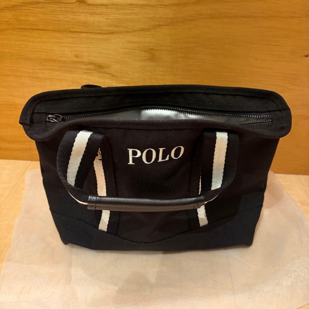 Polo Bear刺繍の黒トート　カートバッグ