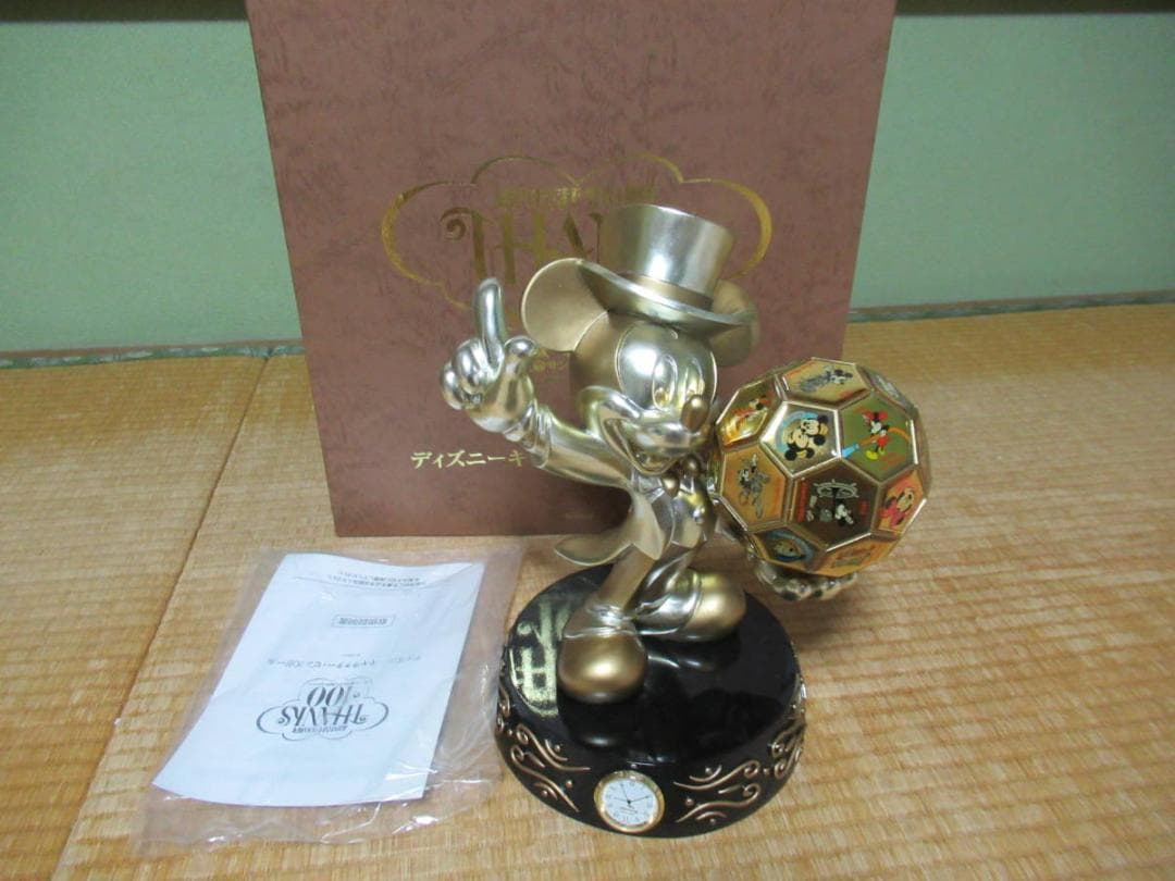 非売品 2002年◆第一生命創立100周年 時計付きミッキーの置物とピンズボール