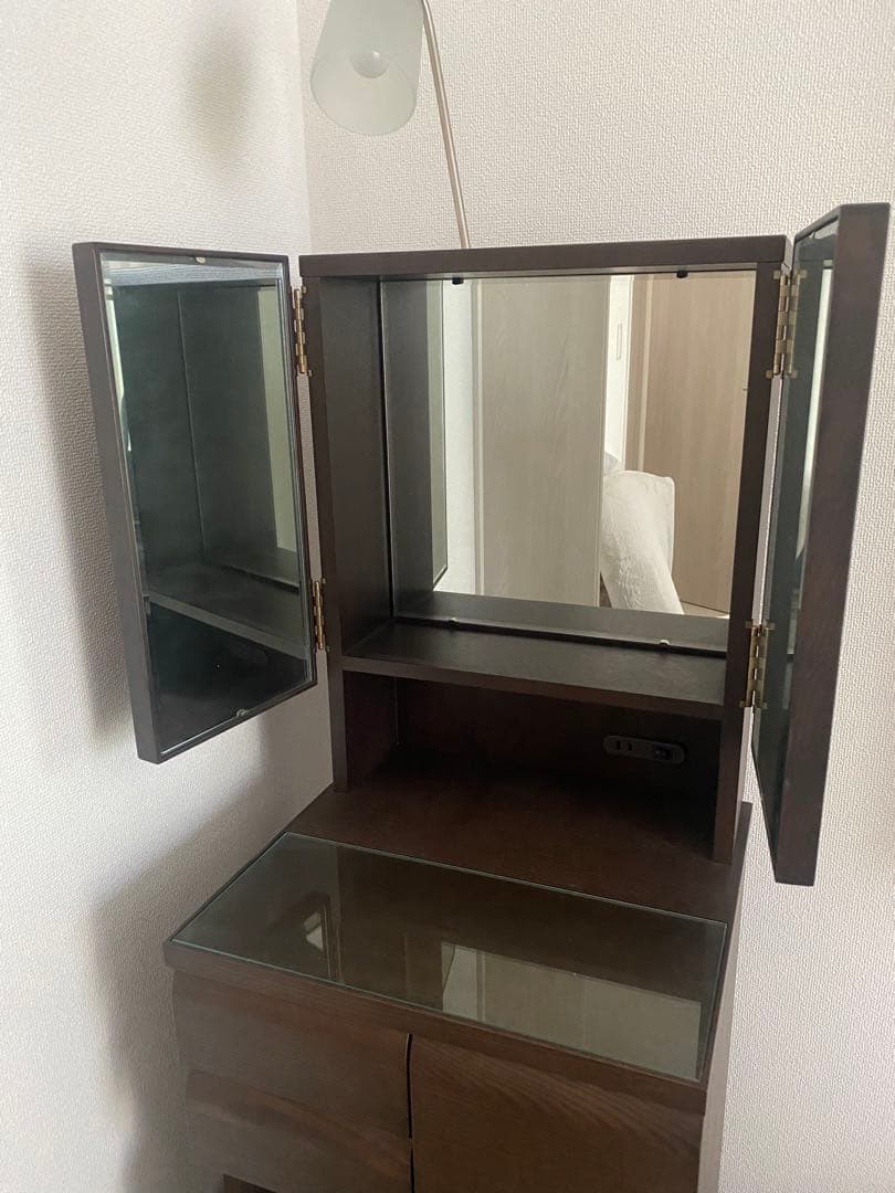 【MIU】NITORI ブラウン ドレッサー・ミラー　(椅子別売り)