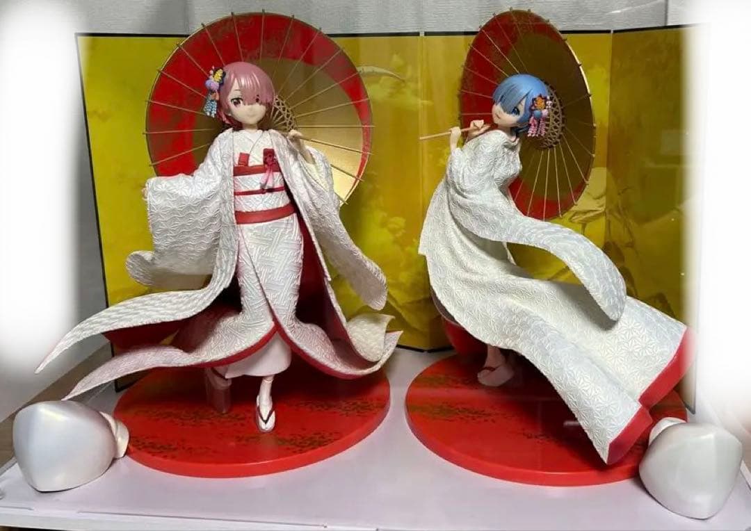 リゼロ レム ラム 白無垢 1/7スケールフィギュア 金屏風付き