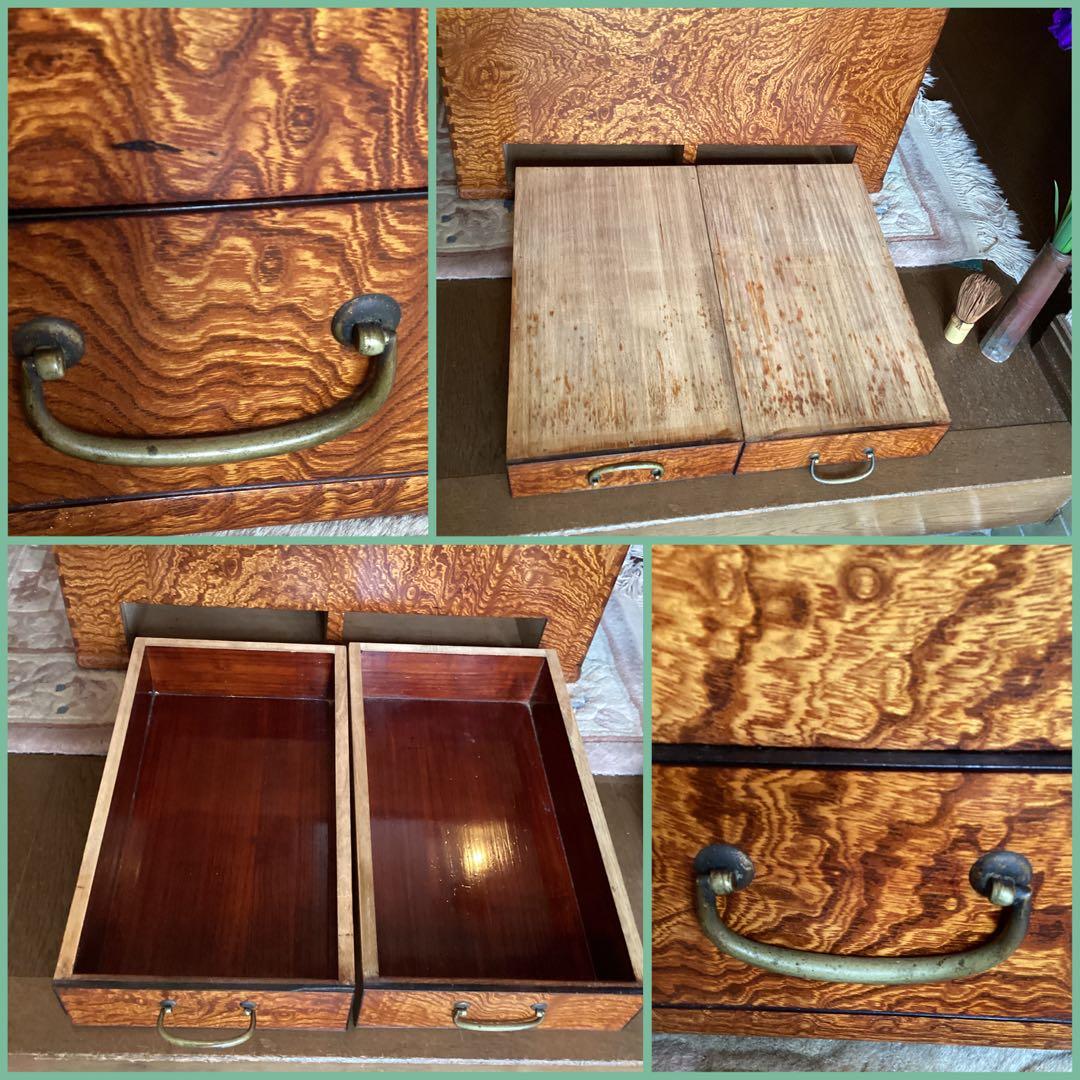 江戸火鉢　アンティーク　火鉢　時代物　欅　玉杢　黒柿　稀少杢