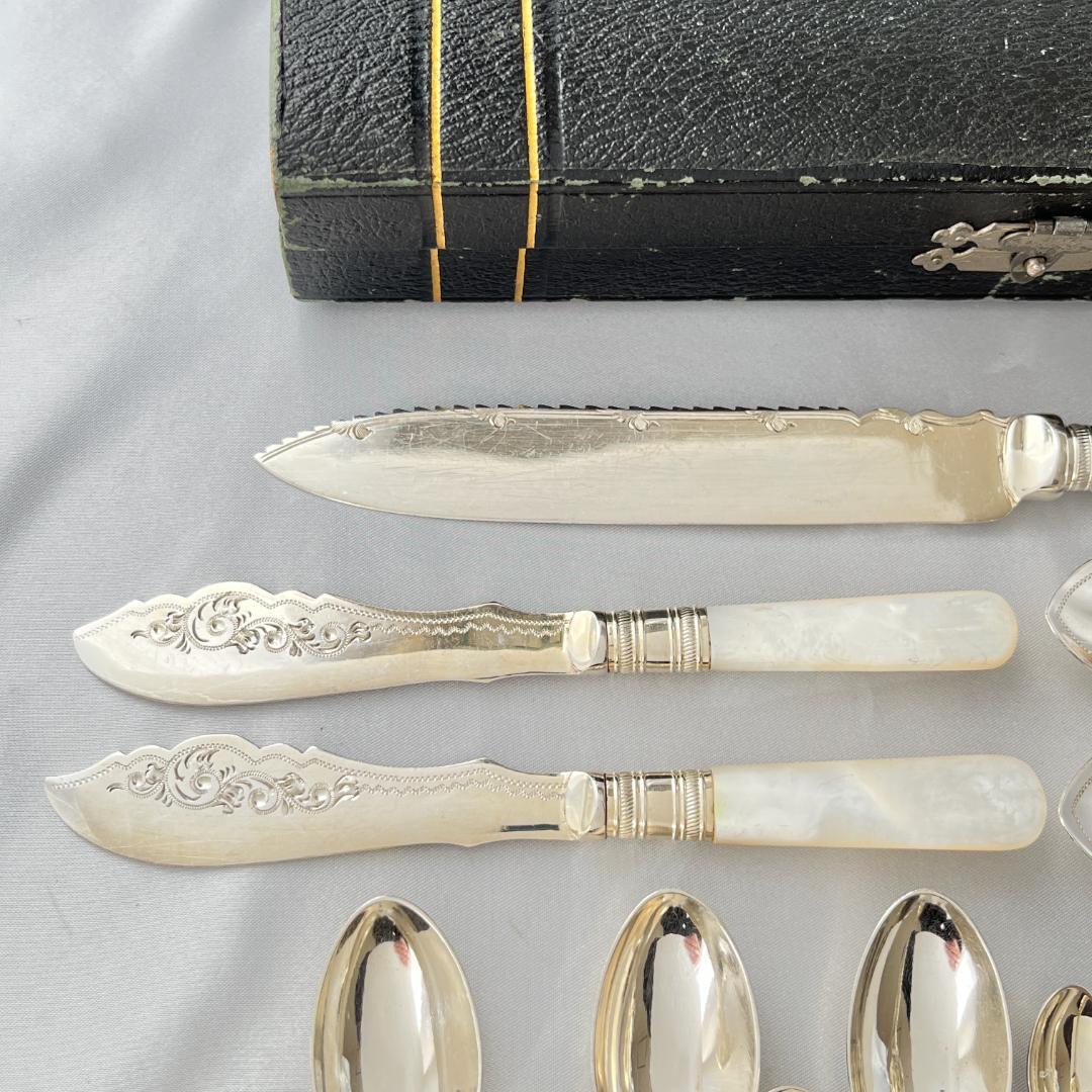 【英国】【白蝶貝】アフタヌーンティー向けセット マザーオブパール ケース