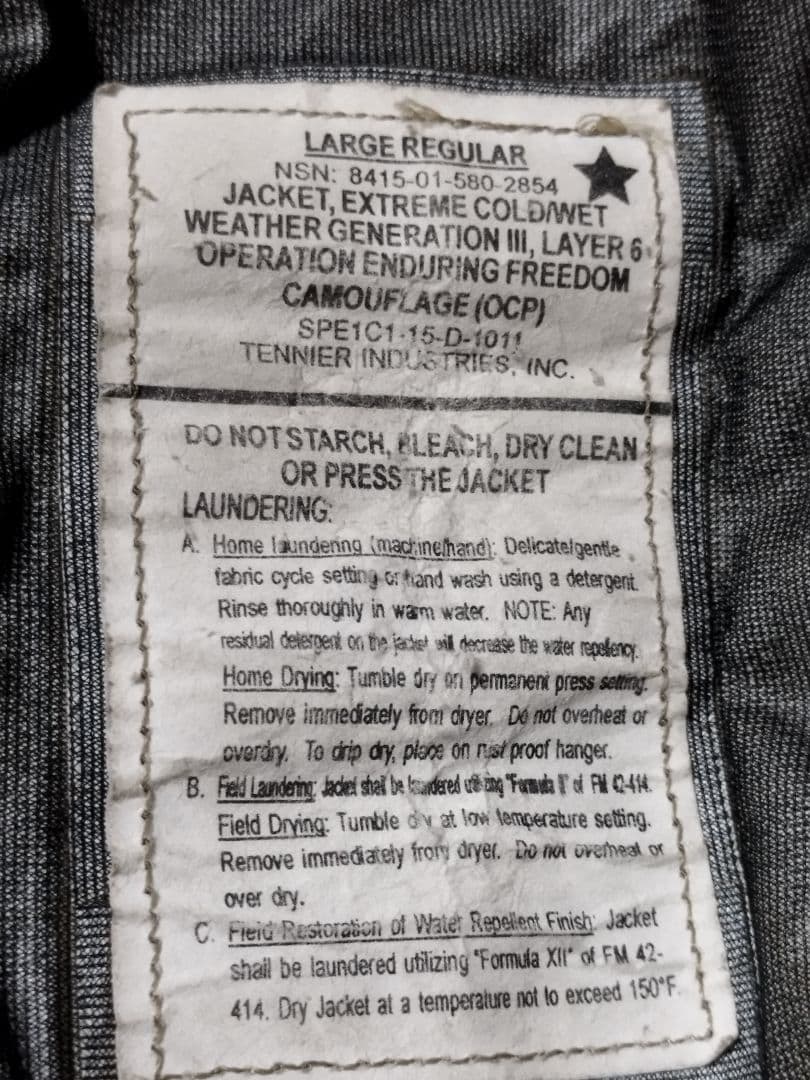 (4973)米軍実物ECWCS.GENⅢ．レイヤー6ゴアテックスOCPジャケット