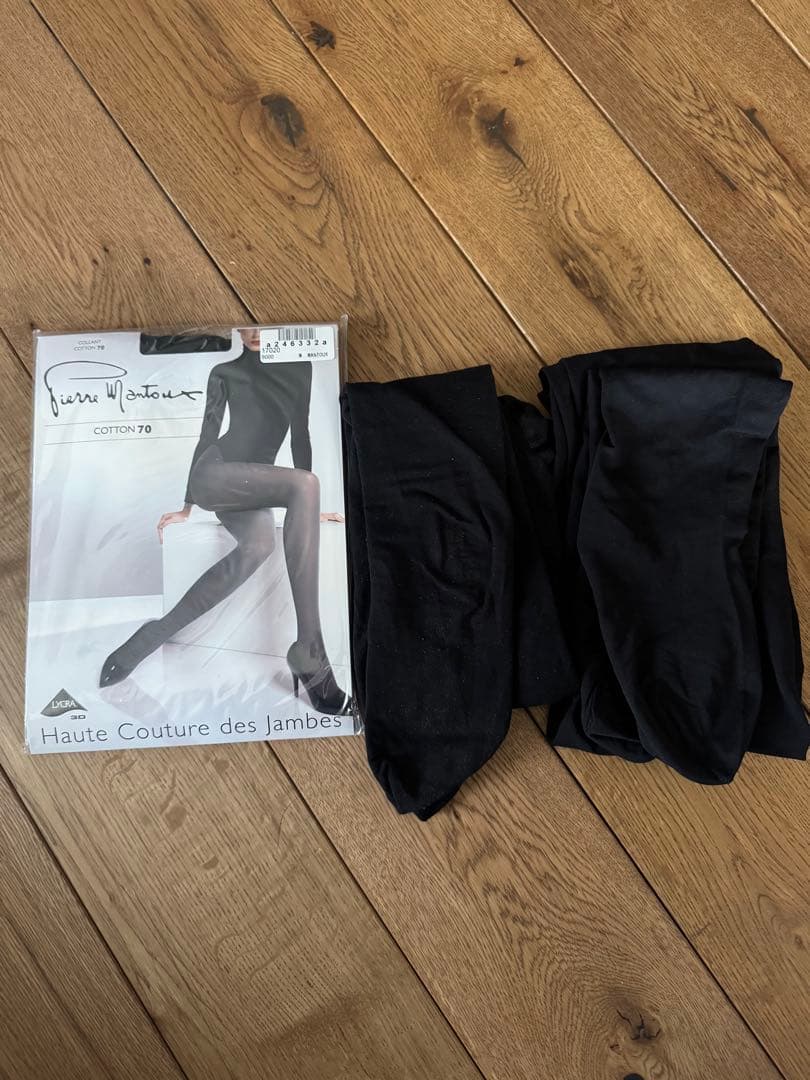 新品未使用　ピエールマントゥー コットンタイツ ブラック 3点セット