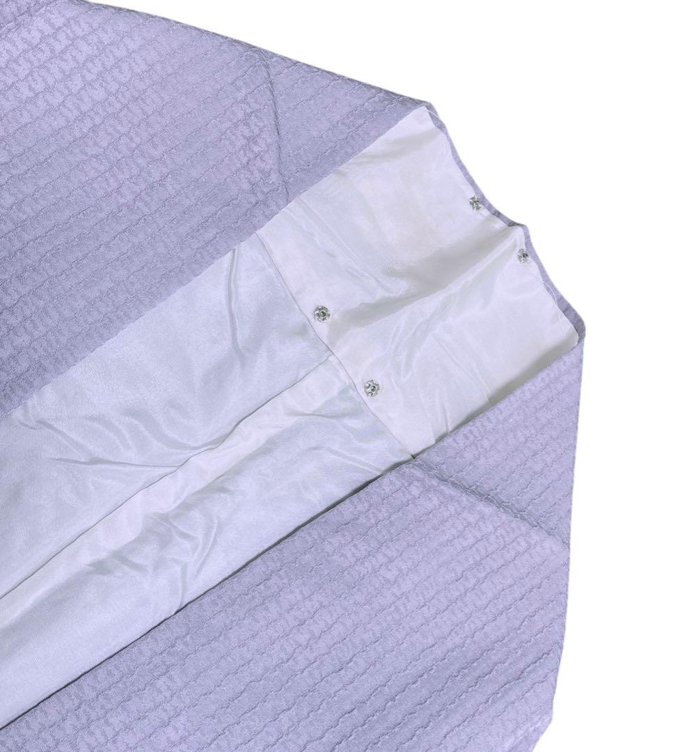 AA8美品　着物 袷 付け下げ刺繍　シワト　薄紫 正絹　暈し　手縫い仕立て　美品