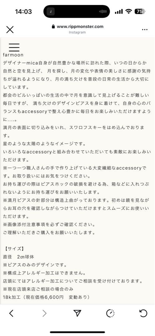 ⭐︎くまこ様⭐︎ rippmonster farmoon pierce