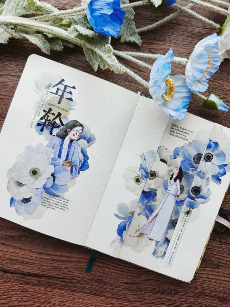 娜娜工坊《霜天染蓝》海外マスキングテープ マステ 【2715】