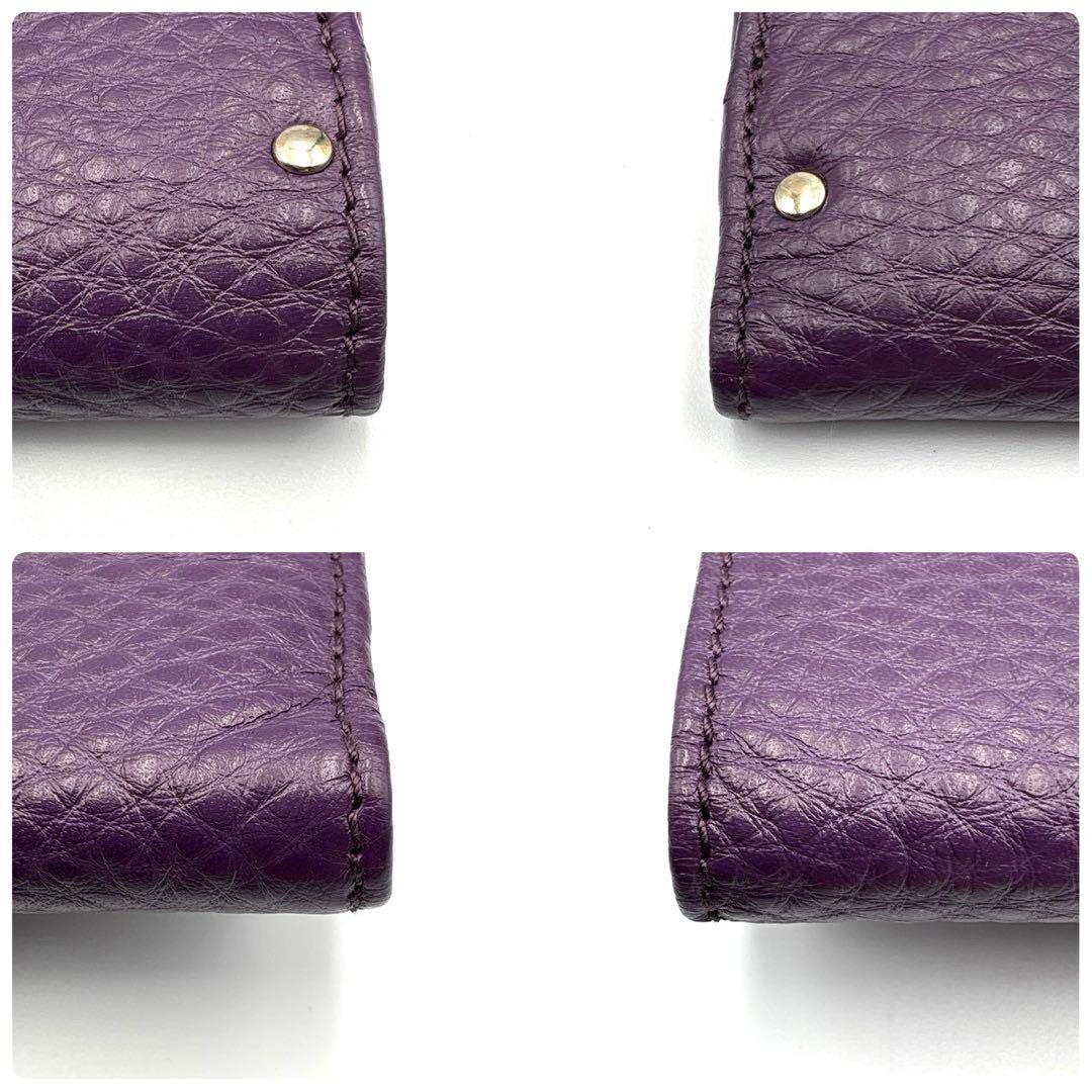 【極美品】 フェラガモ ガンチーニ 折り財布 パープル 紫 レザー 箱付