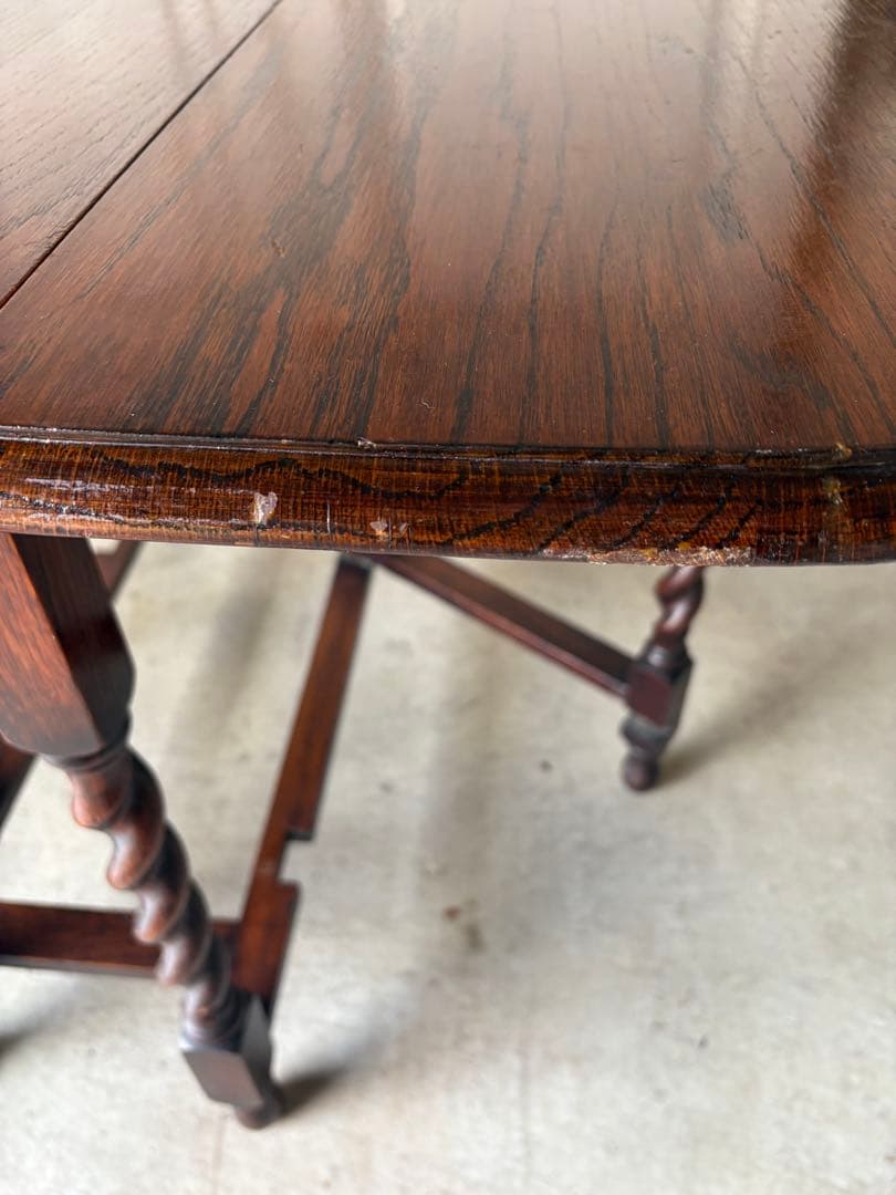 ゲートレッグテーブル/オーク/スピンドルレッグ