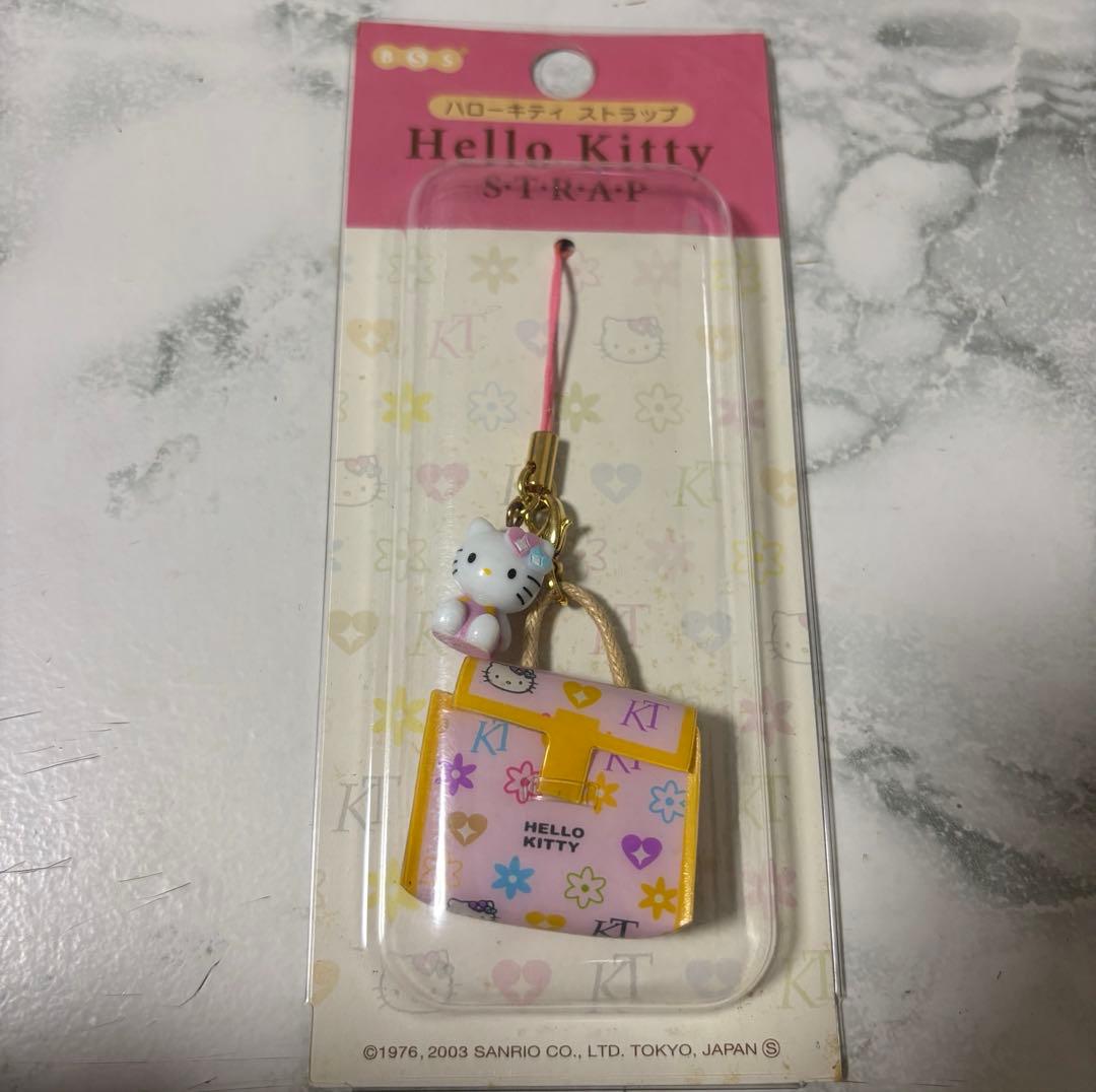 キティ　根付　激レア　希少　廃盤　パターン柄ミニバックストラップ　サンリオ