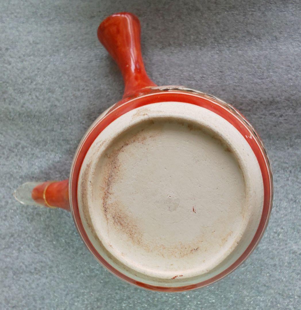 古九谷焼 茶器揃 六点一式 金彩絵巻陶器製急須と茶碗