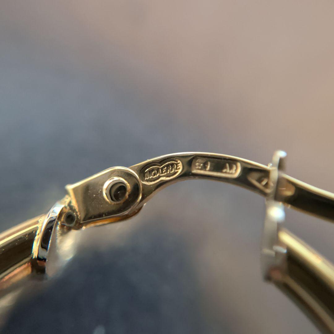 ピアス　UNOAERRE　750　YG　スナップ　ウェーブ　2.59g